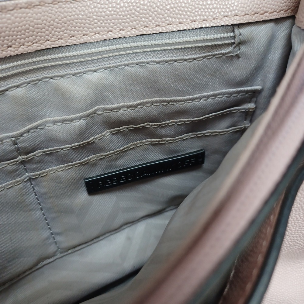 Rebecca Minkoff Love Crossbody Bag Blush Pink Quilted Pebbled Leather Silver HW - Picture 5 of 14